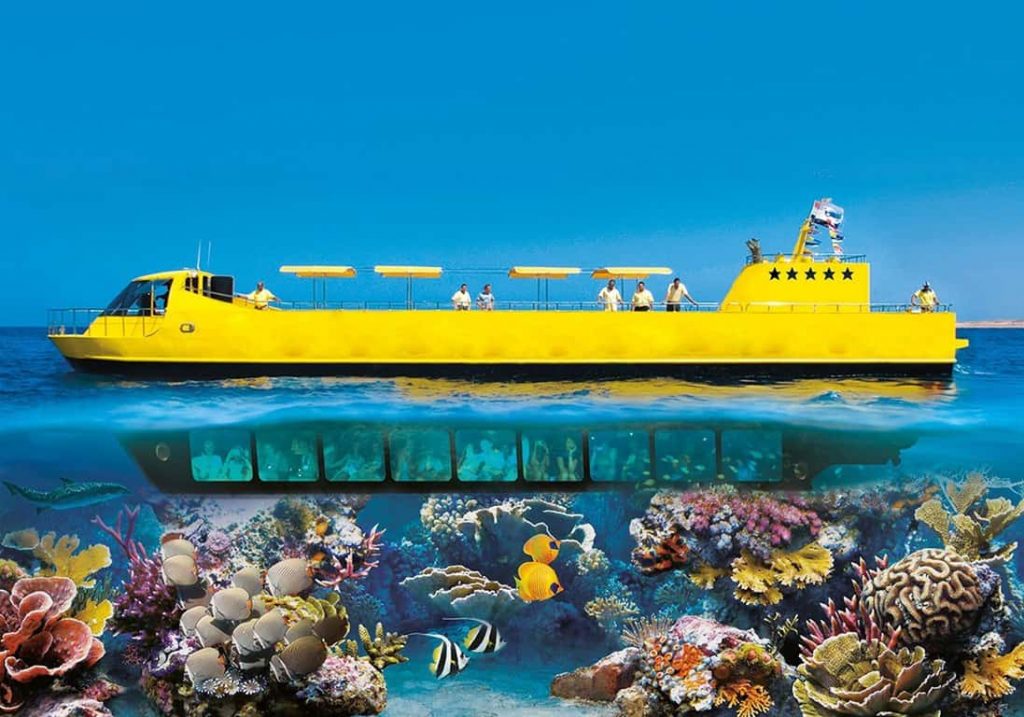 Seascope-Bootsfahrt bei Marsa Alam mit Blick auf das Riff